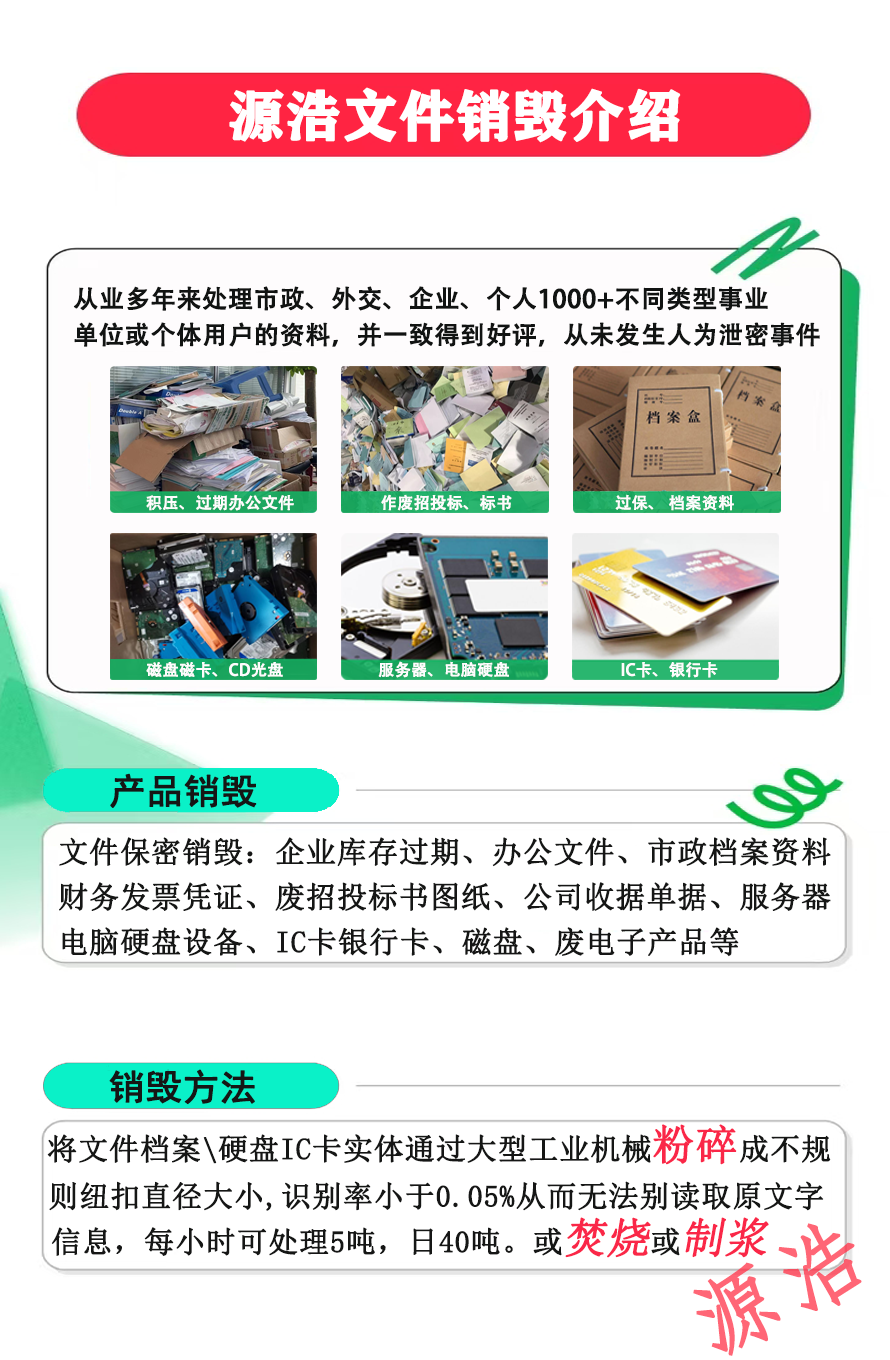 佛山文件销毁服务保密销毁资质